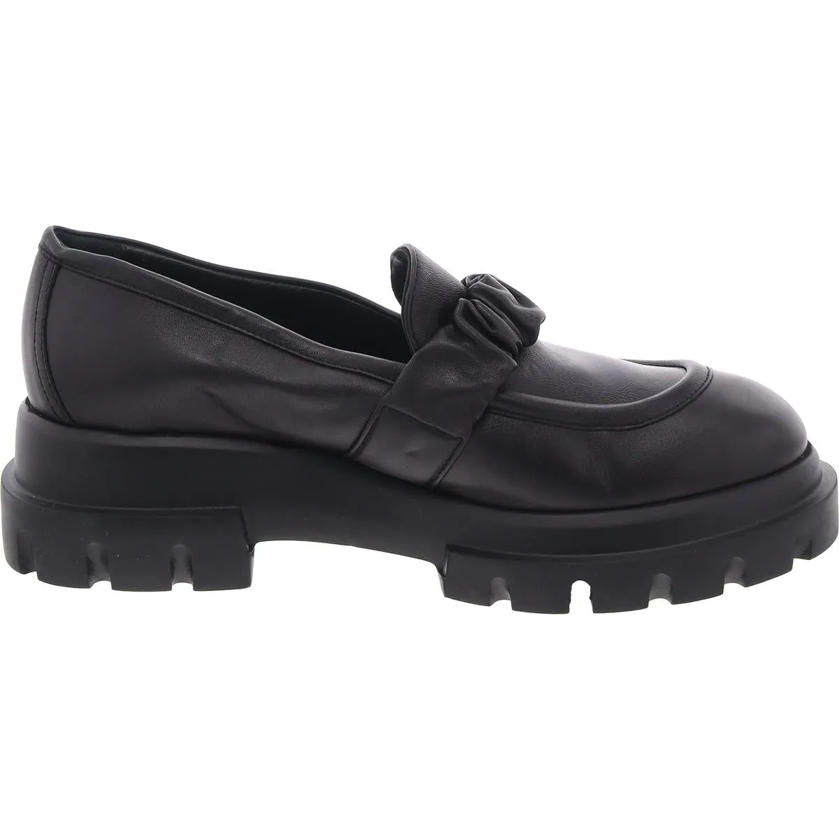AGL Womens Leather Wedge Loafers