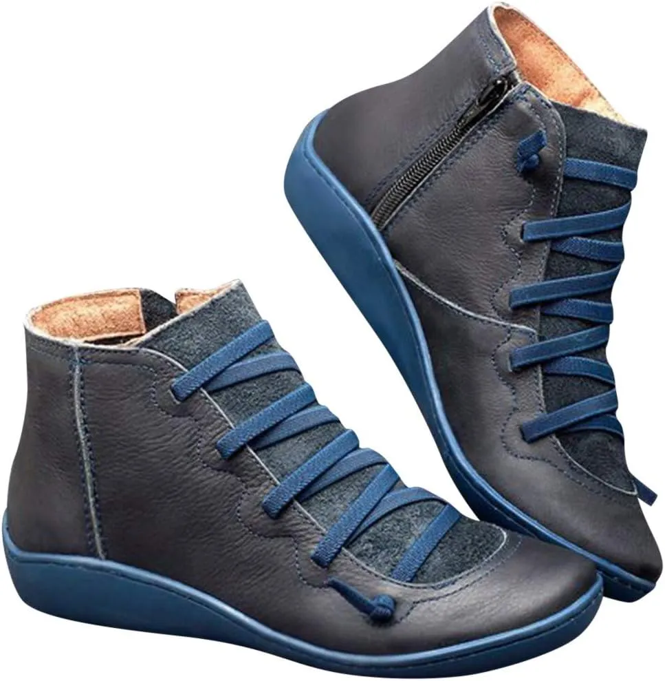 Ankle Boots for Women Wide Ankle Booties for Women Dress Ankle Boots for Women Womens Bootie with Heel Comfy Soft Cover Heel Square Toe Slip On Side Zipper