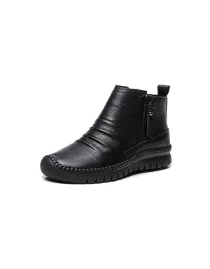 Autumn Winter Casual Leather Ankle Boots