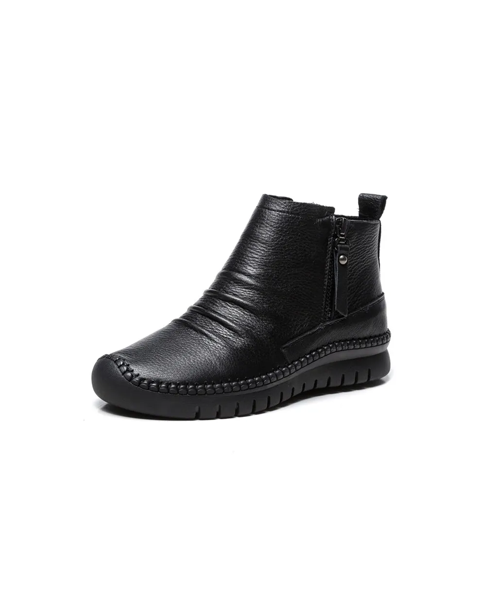 Autumn Winter Casual Leather Ankle Boots