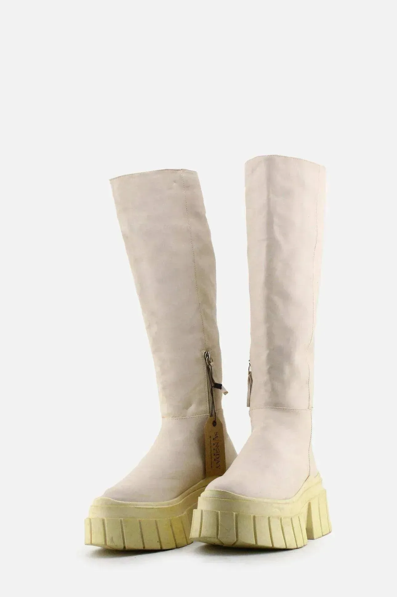 Bershka Zipper Combat Knee High Boots | 100% Authentic Leather