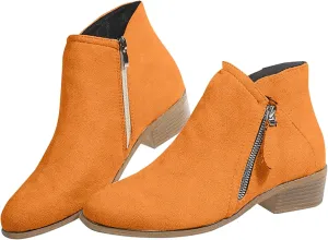 Black Cowboy Boots for Women Ankle Square Toe Booties for Women Ankle Wedge Boots for Women Flat Boot Laces Casual Round Head Low Heel Comfortable Pointed Toe