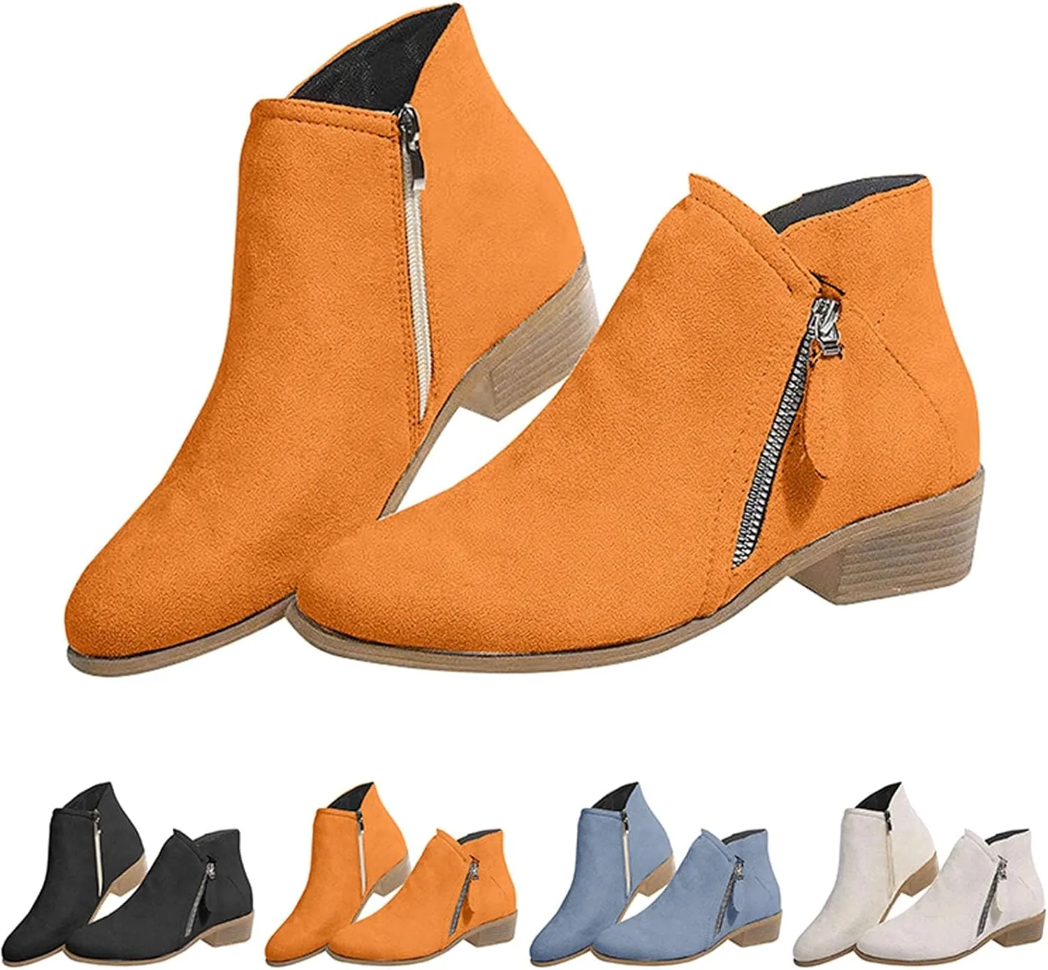 Black Cowboy Boots for Women Ankle Square Toe Booties for Women Ankle Wedge Boots for Women Flat Boot Laces Casual Round Head Low Heel Comfortable Pointed Toe