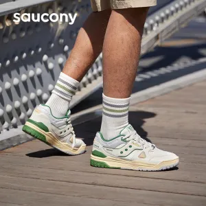 Classic unisex sneakers Saucony Cross 90 PRM for sports and leisure, gray / green Classic unisex sneakers Saucony Cross 90 PRM for sports and leisure, gray / green