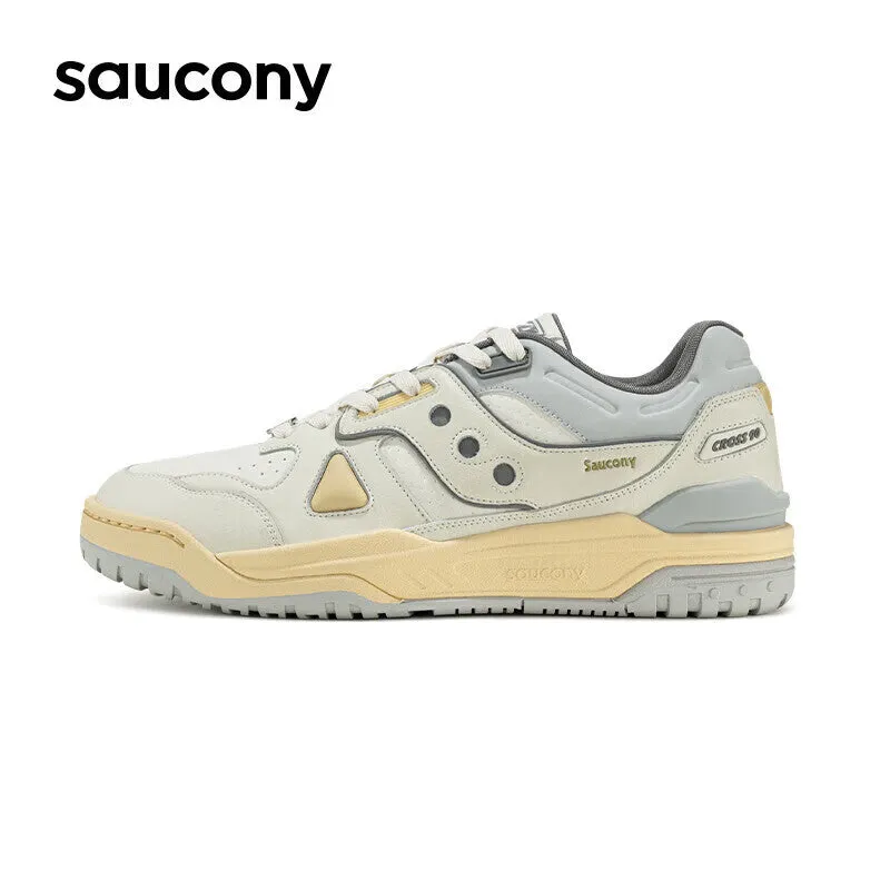 Classic unisex sneakers Saucony Cross 90 PRM for sports and leisure, gray / white
