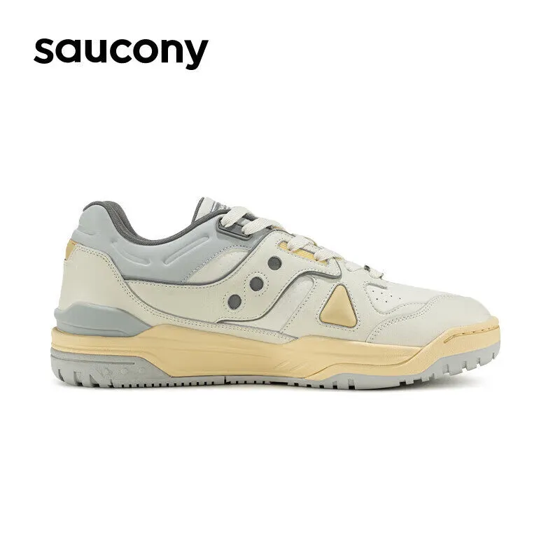 Classic unisex sneakers Saucony Cross 90 PRM for sports and leisure, gray / white