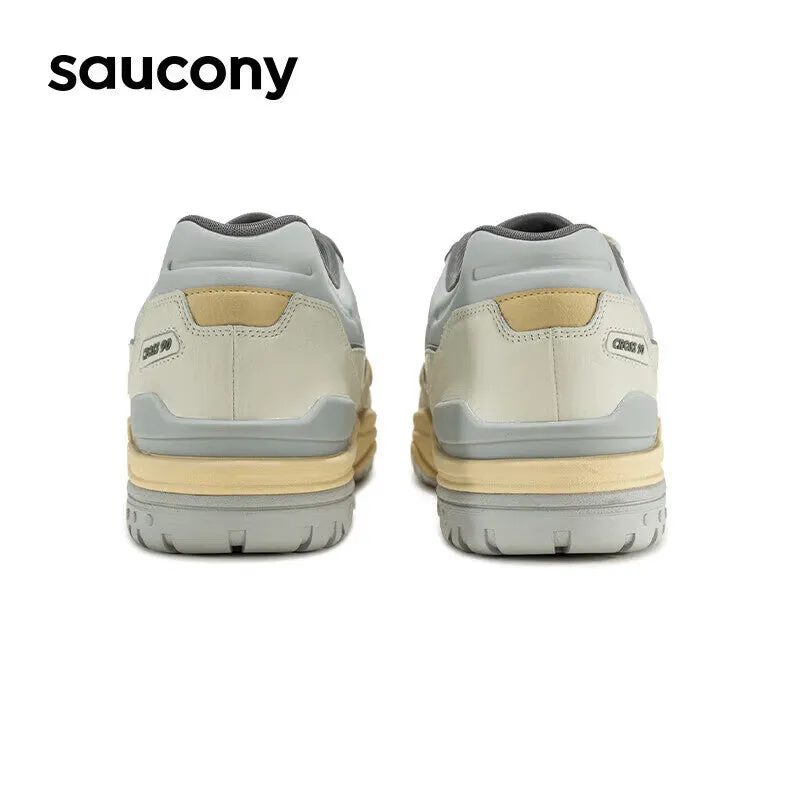 Classic unisex sneakers Saucony Cross 90 PRM for sports and leisure, gray / white