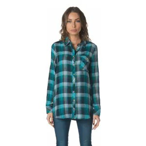 Emma Teal Plaid Top
