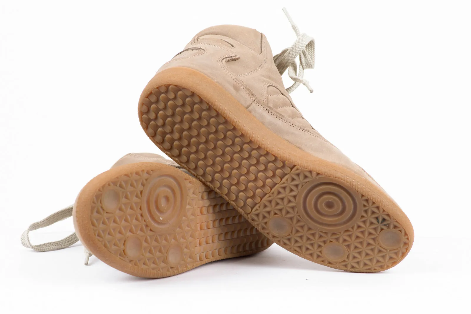 Maison Martin Margiela Taupe Brown Leather High Top Sneakers, EU 37