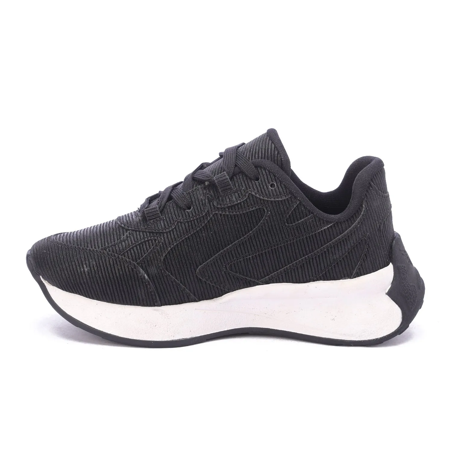 Textured Rubber Lace Shoe-Black