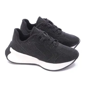 Textured Rubber Lace Shoe-Black