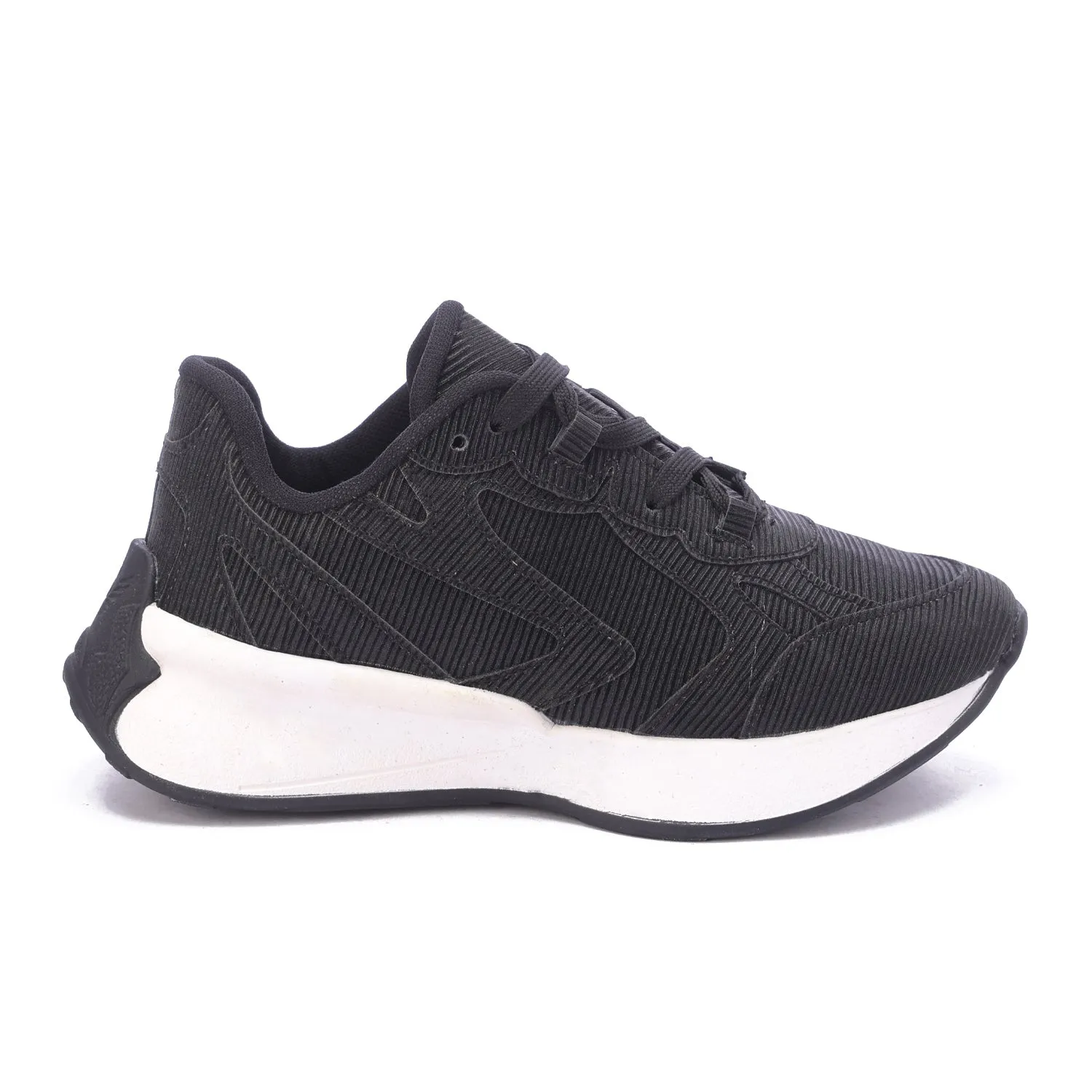 Textured Rubber Lace Shoe-Black