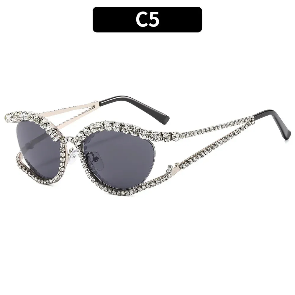 Trendy Rhinestone Retro Sunglasses