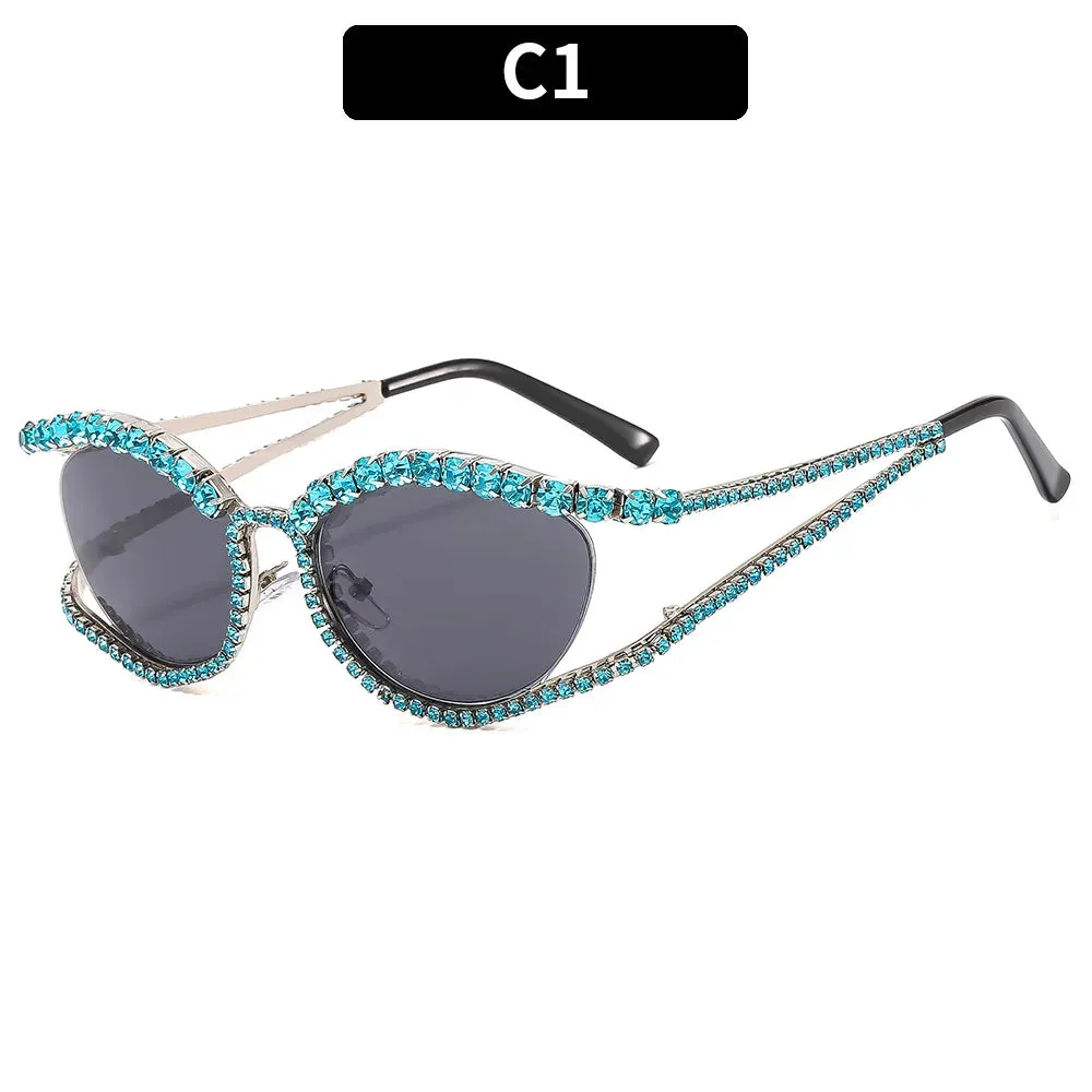 Trendy Rhinestone Retro Sunglasses