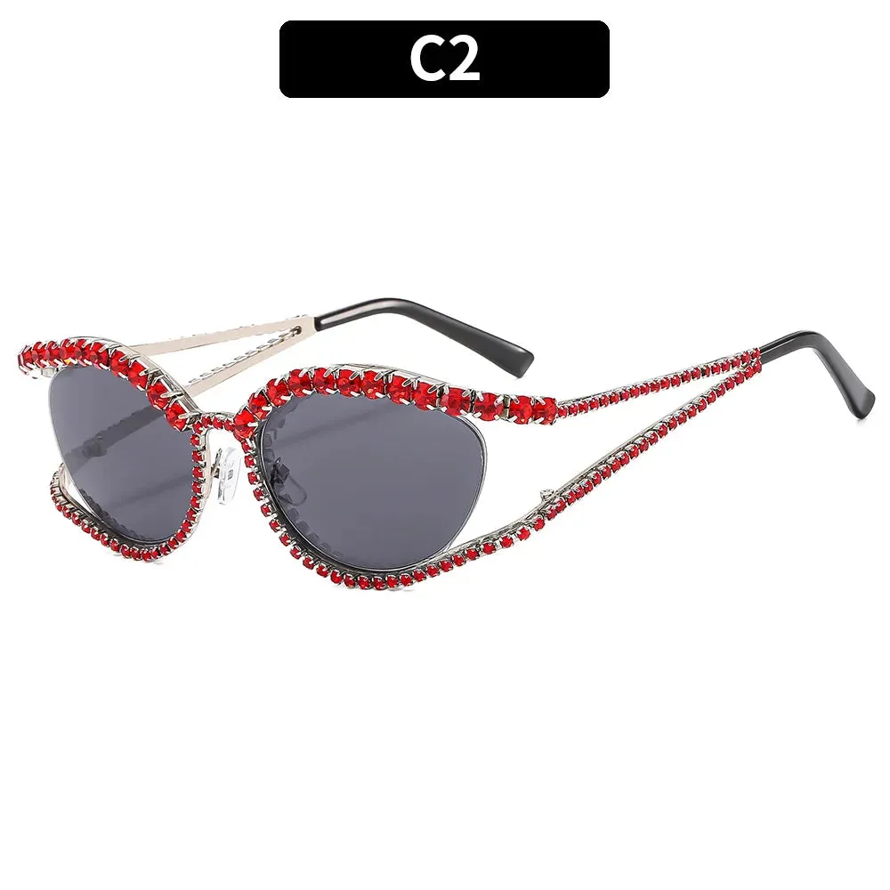 Trendy Rhinestone Retro Sunglasses