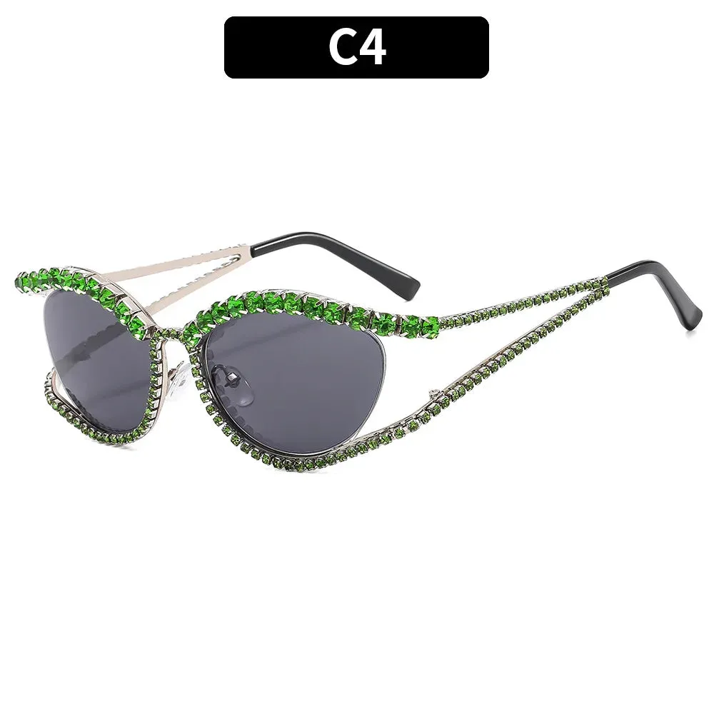 Trendy Rhinestone Retro Sunglasses